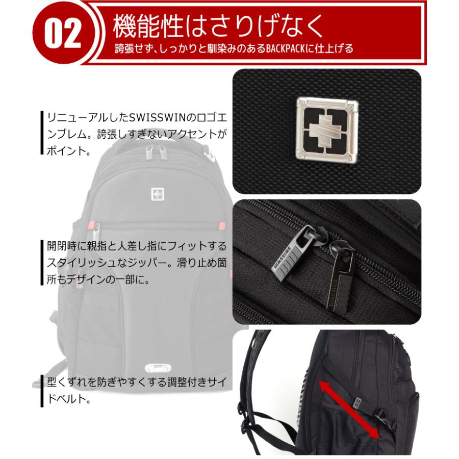 SWISSWIN スイスウィン リュックサック 大容量 30L リュック メンズ 