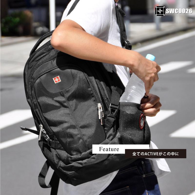 SWISSWIN スイスウィン リュック メンズ ブラック 29L リュックサック 