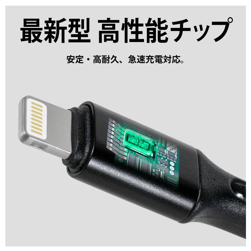 充電ケーブル USBケーブル 8pin Type-C  iPhone Android 2in1 1m 急速充電 高速 データ転送 2.0A 丈夫 太い 耐久 タイプA タイプC アンドロイド｜kurashikan｜05