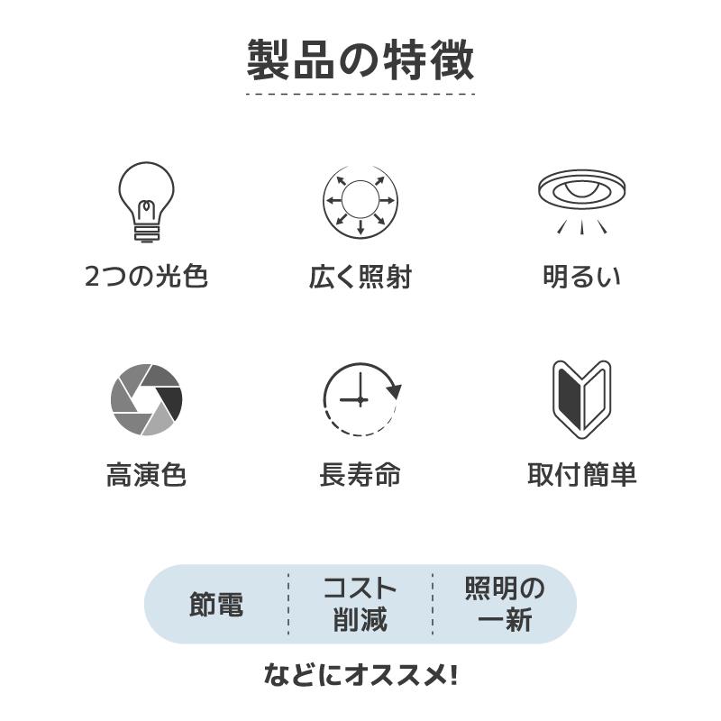 2個セット LED電球 GX53 電球色 昼白色 630Lm 60W相当 φ74 照射角100° コンパクト 交換型 GX53口金 GX53-1 LED 電球 間接照明｜kurashikan｜07