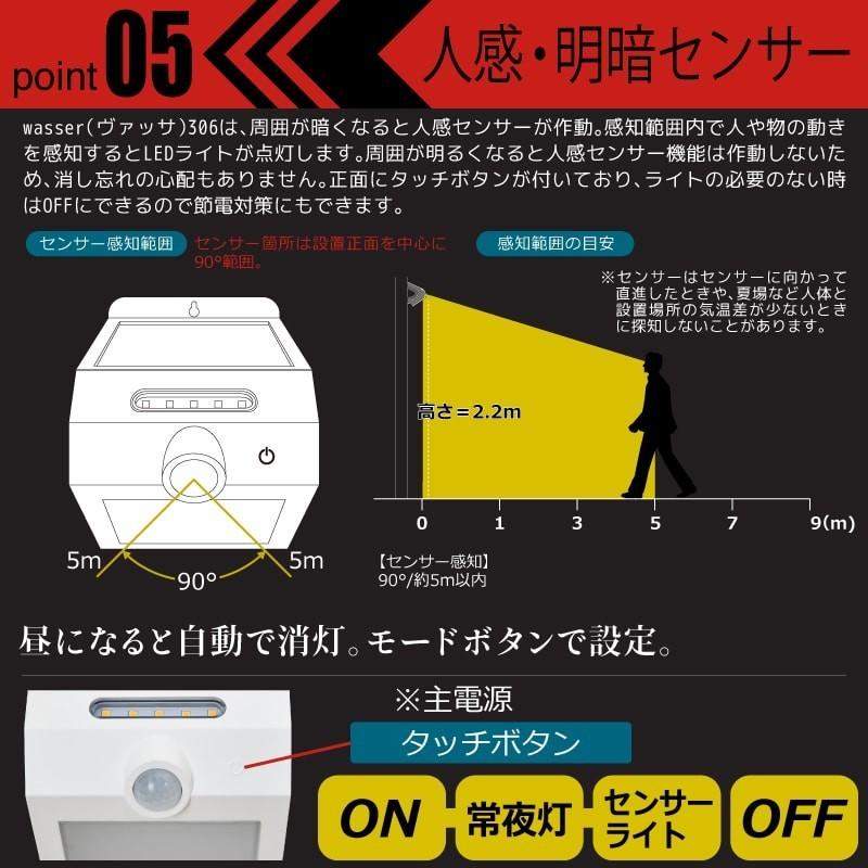 2個セット LED ソーラーライト 屋外 防水 人感センサー 自動点灯 自動