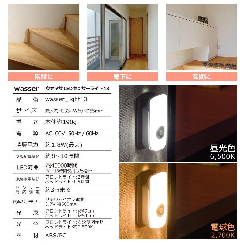 Wasser(大河商事) お得3個セット! フットライト LED 人感 Wasser(大河商事) お得3個セット! フットライト LED 人感
