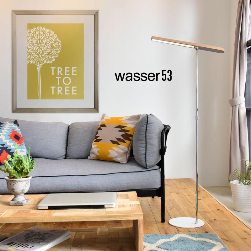 Wasser（大河商事） フロアライト LED スティックライト 天然木 調光