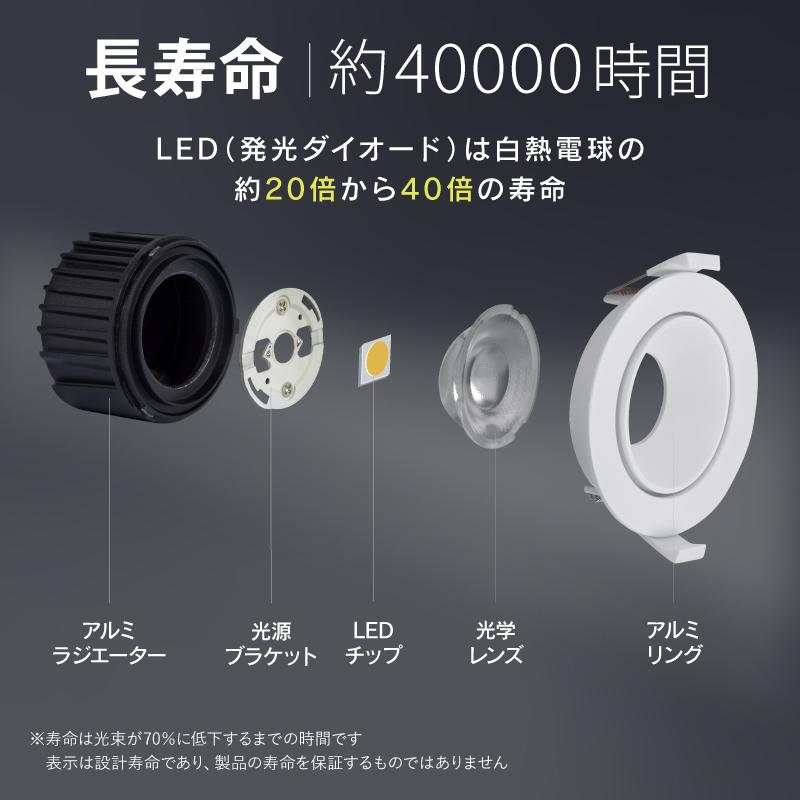 LED ダウンライト アルミ製 φ90〜100mm 白色 4000k 角度調整 90W相当 天井照明 間接照明 リビング 玄関 ダイニング 居間用 廊下用 寝室用｜kurashikan｜04