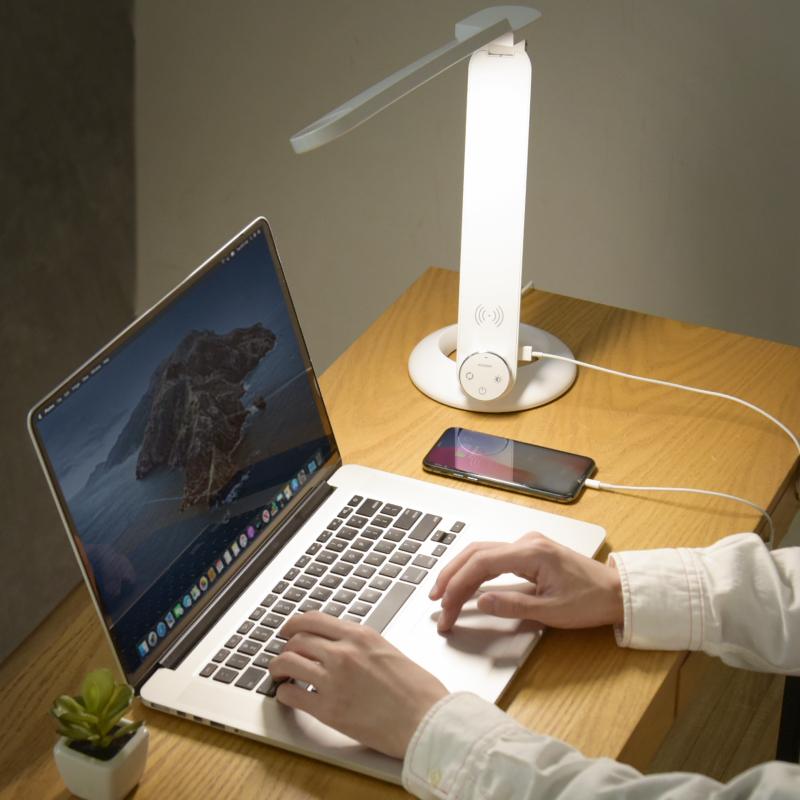 Wasser（大河商事） 卓上ライト LED 調光 調色 ワイヤレス充電 Qi充電
