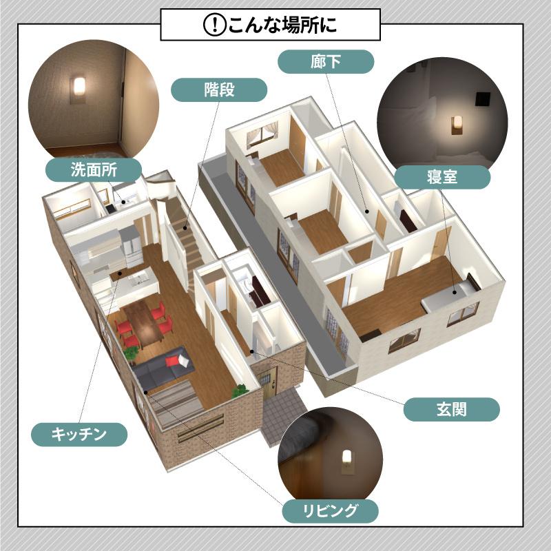 お得2個セット フットライト 超コンパクト電球色 昼光色 LED センサーライト ナイトライト 授乳 おしゃれ 自動点灯 足元灯 懐中電灯 常夜灯 補助灯|kurashikan|14