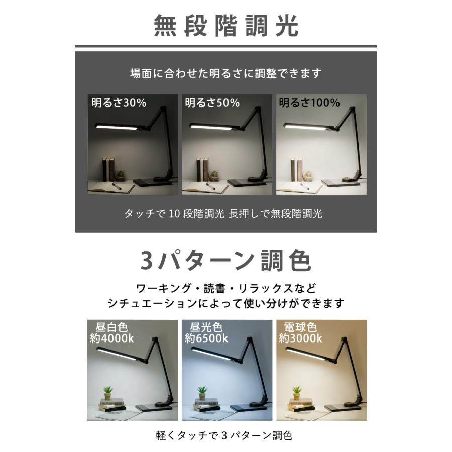 LED デスクライト 目に優しい アンティーク 北欧 調光 調色 JIS規格AA形 広範囲照射 電気スタンド 卓上ライト 学習机 読書灯 テレワーク おすすめの画像