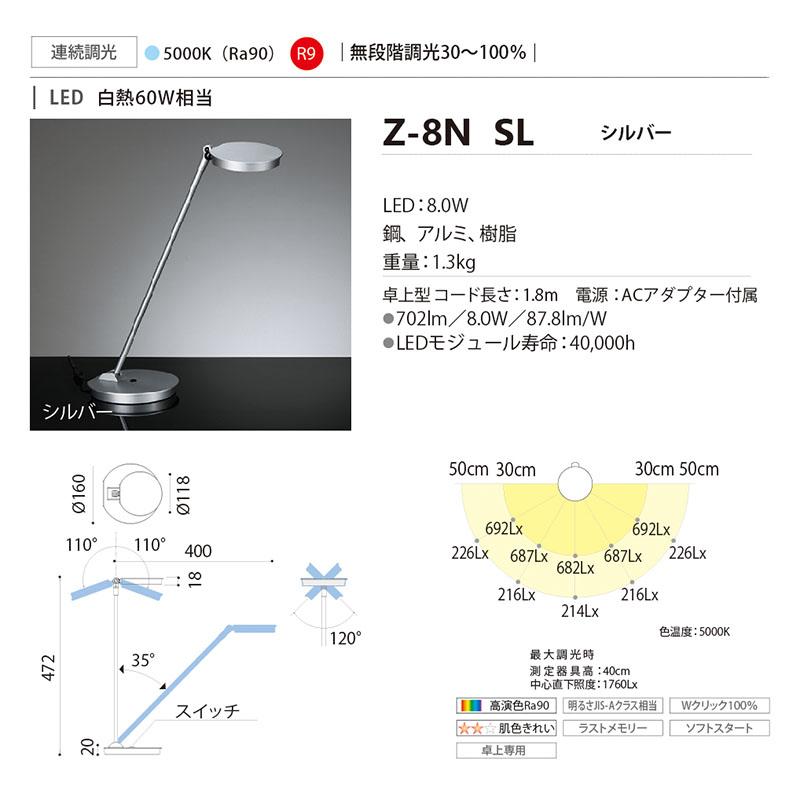 山田照明 Zライト LEDデスクライト Z-Light ホワイト LED 目に