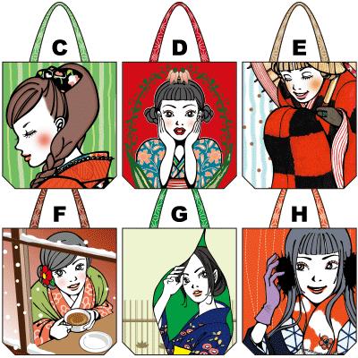 コジマナオコ トートバッグ中 倉敷屋 漫画マンガまんが イラスト 和柄 レトロ可愛い 少女 女の子 着物 Naoko Bagl 倉敷屋 通販 Yahoo ショッピング