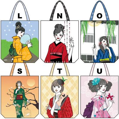 コジマナオコ トートバッグ中 倉敷屋 漫画マンガまんが イラスト 和柄 レトロ可愛い 少女 女の子 着物 Naoko Bagl 倉敷屋 通販 Yahoo ショッピング