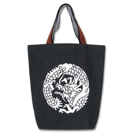 デニムトートバッグ 龍 ドラゴン エコバッグ 肩掛けバッグ デニムトートバッグ 龍 ドラゴン エコバッグ 肩掛けバッグ