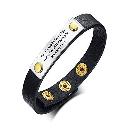 リアル 刻印入 名言 ステンレス ブラック ブランド レザー ブレスレット メンズ Rockyu プレート プレゼント 記念日 父の日 本革ブレスレット ブレスレット Www Ellepiserramenti It