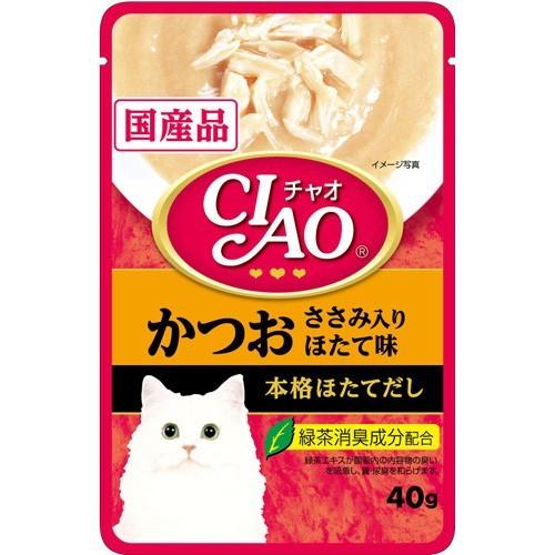 いなばペットフード株式会社 いなば チャオ パウチ かつお ささみ入り ほたて味（40g） ＜猫用＞ 【北海道・沖縄は別途送料必要】｜kurashino-mart