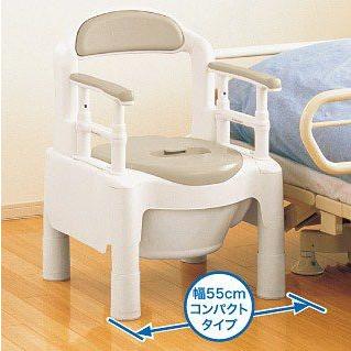 アロン化成“安寿” 携帯型室内用便器 FX-CP “小っちゃいくまくん”・並大抵手あい（ベージュ・533-550）1台 〜幅55珊の超パウダーコンパクト大きさで役立つことも充実！〜 介護用品-その他トイレ関連商品-トイレ関連用品