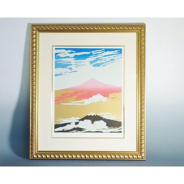 池田満寿夫『二重富士』1996年制作 セリグラフ 版画 絵画 56 150
