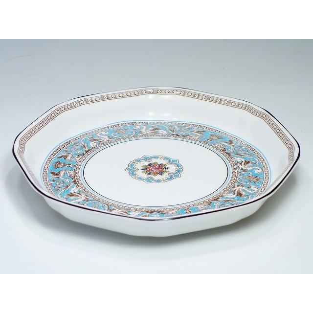 WEDGWOOD ウェッジウッド フロレンティーン ターコイズ オクタゴナルディッシュ 24.5cm 盛り皿 大皿 共箱なし :1803121