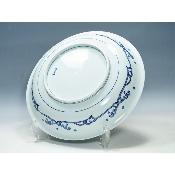 2011072【有田焼 源右衛門窯】染付 蟹絵 皿 直径36.8cm カニ 大皿 共箱