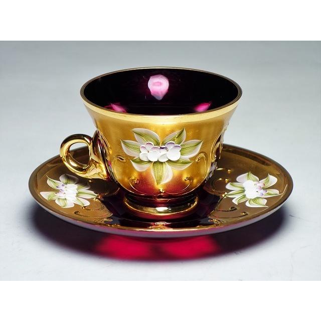 ベネチアンガラス　カップとソーサーセット ベネチアンガラス カップ・ソーサー ペアセット 【公式通販】