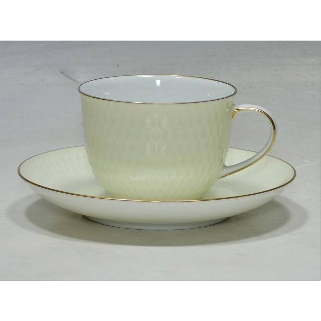 ノリタケ Noritake ダイヤモンドコレクション ティーカップ＆ソーサー クリーム色 :2111073-g:くらしのくらヤフー店 - 通販