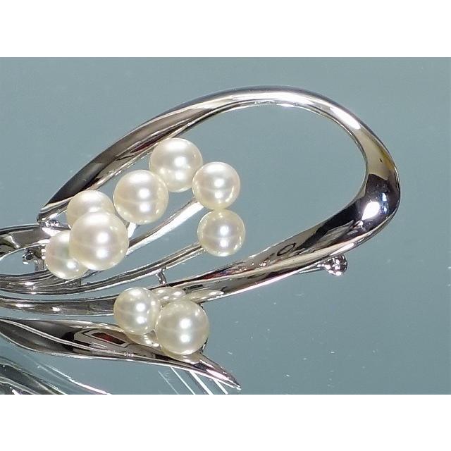 超ポイント祭?期間限定】 ミキモト パールブローチ シルバー 2粒パール