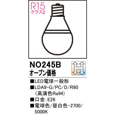 安心のメーカー保証 【インボイス対応店】オーデリック照明器具 ランプ類 LED電球 NO245B （LDA9-G/PC/D/R90）  LED｜kurashinoshoumei｜02