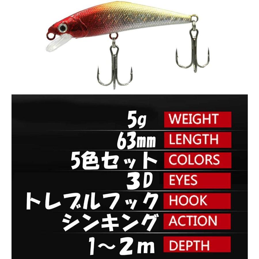 Nuguri 釣りルアー爆釣ミノー 10g 6色セット 8cm シーバスやヒラメなどソルトウォーター