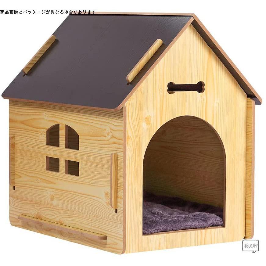 Dreamsoule 犬ハウス 木目調 犬小屋 ペットハウス 猫ハウス 猫ベッド 室内用 ペットベッド 窓あり 寝床 組み立て簡単 小型犬 ネコ用 Gys 暮らしのストア 通販 Yahoo ショッピング