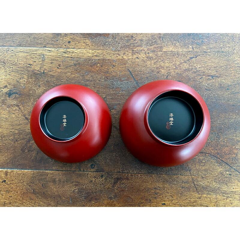 食洗器対応 漆琳堂 越前硬漆 一乗椀 4.5寸 朱 黒 汁椀 日本製 木製