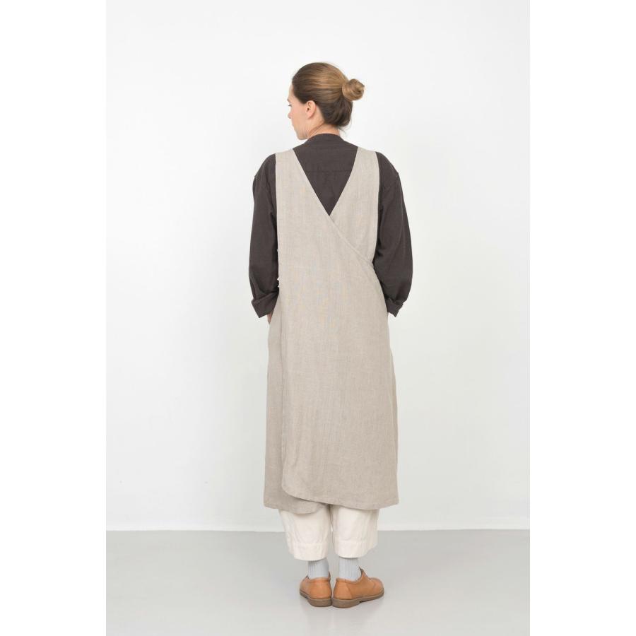fog linen work オーバーエプロン◇ワンピース風デザイン fog linen work（フォグリネンワーク） リネン オーバーエプロン