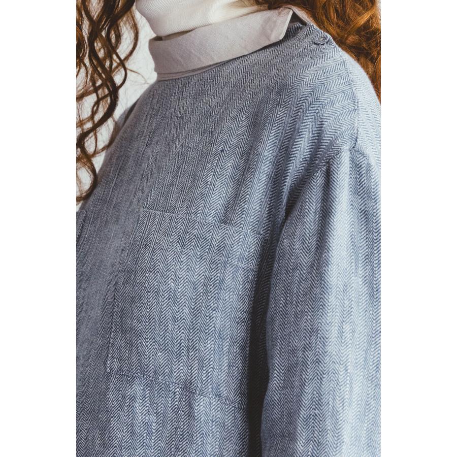 fog linen work フォグリネンワーク ユア ワンピース ブルー  