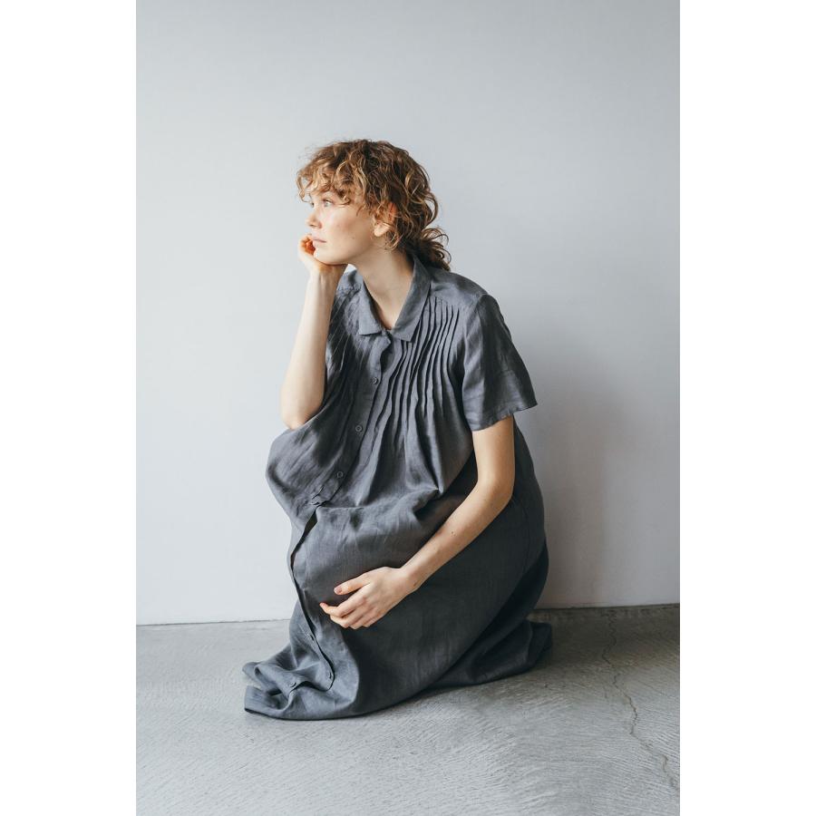 fog linen work フォグリネンワーク コハル ワンピース アシェ シャツワンピ 半袖 ロング ゆったり きれいめ 2024 夏｜kurashisha｜03