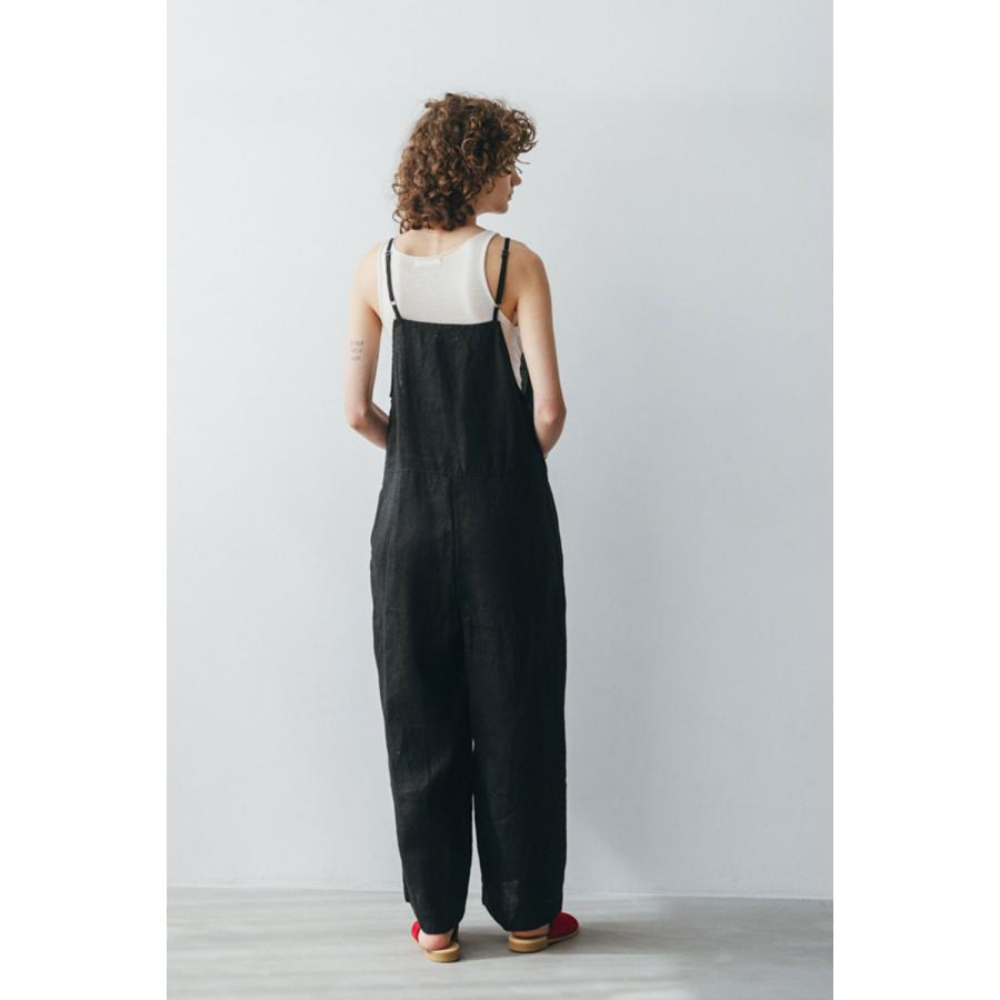 fog linen work フォグリネンワーク マリ サロペット ブラック fog linen work フォグリネンワーク マリ サロペット ブラック