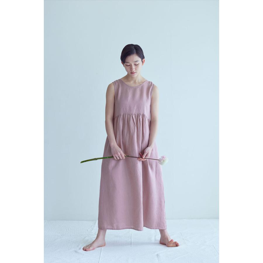 fog linen work フォグリネンワーク ノーラ ワンピース ローズ ロング丈 ノースリーブ サマードレス aライン おしゃれ ピンク 2026 夏の画像
