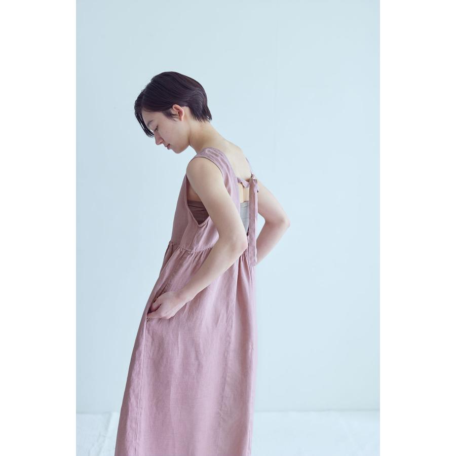 fog linen work フォグリネンワーク ノーラ ワンピース ローズ ロング丈 ノースリーブ サマードレス aライン おしゃれ ピンク 2026 夏の画像
