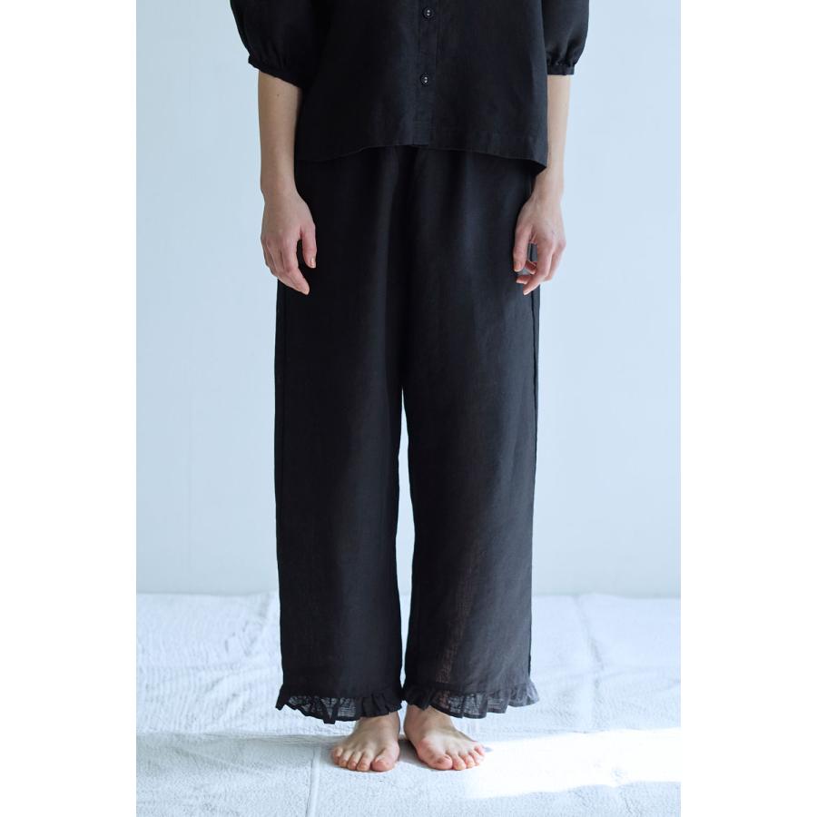 【極美品】fog linen work　リネン100％　イージーパンツ fog linen work（フォグリネンワーク） ヴェラ パンツ ブラック