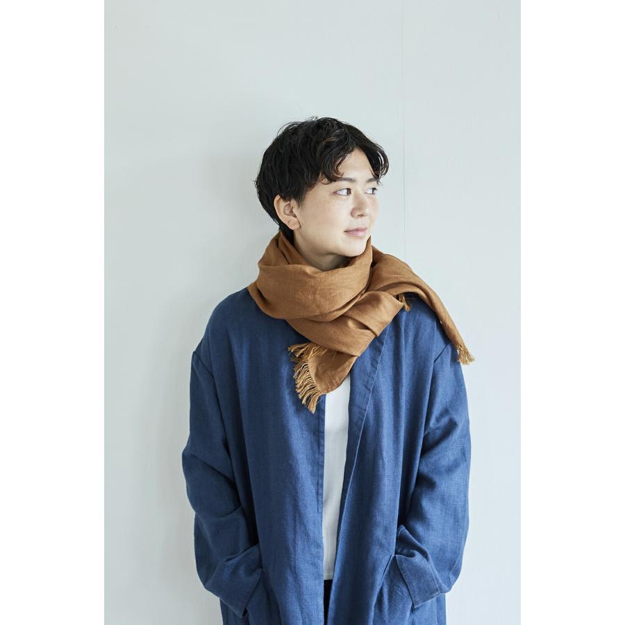 fog linen work フォグリネンワーク ロセリエ スカーフ ノアゼット 麻 リネン ストール 大判 春夏 薄手 冷房対策 UV対策 膝掛｜kurashisha｜02