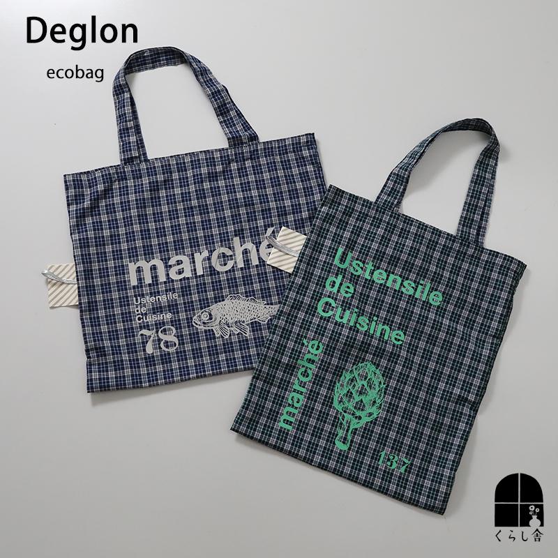 Deglon エコバッグ check柄 おしゃれ 大容量 チェック柄 たっぷり収納