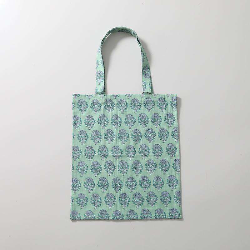 インド綿プリント トートバッグ 45cm×38cm エコバッグ A4 手提げ サブ