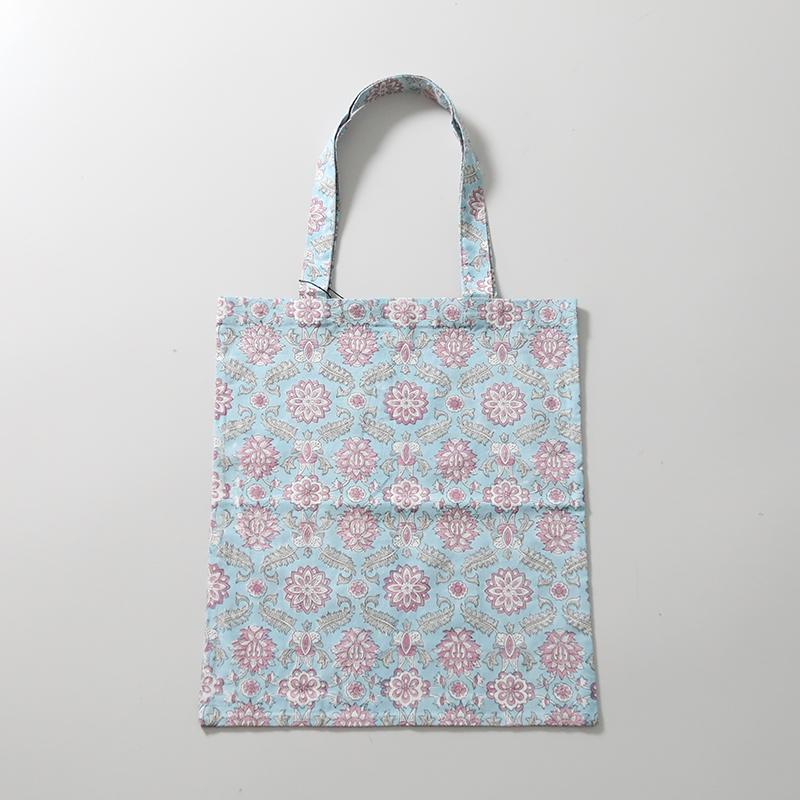 インド綿プリント トートバッグ 45cm×38cm エコバッグ A4 手提げ サブ