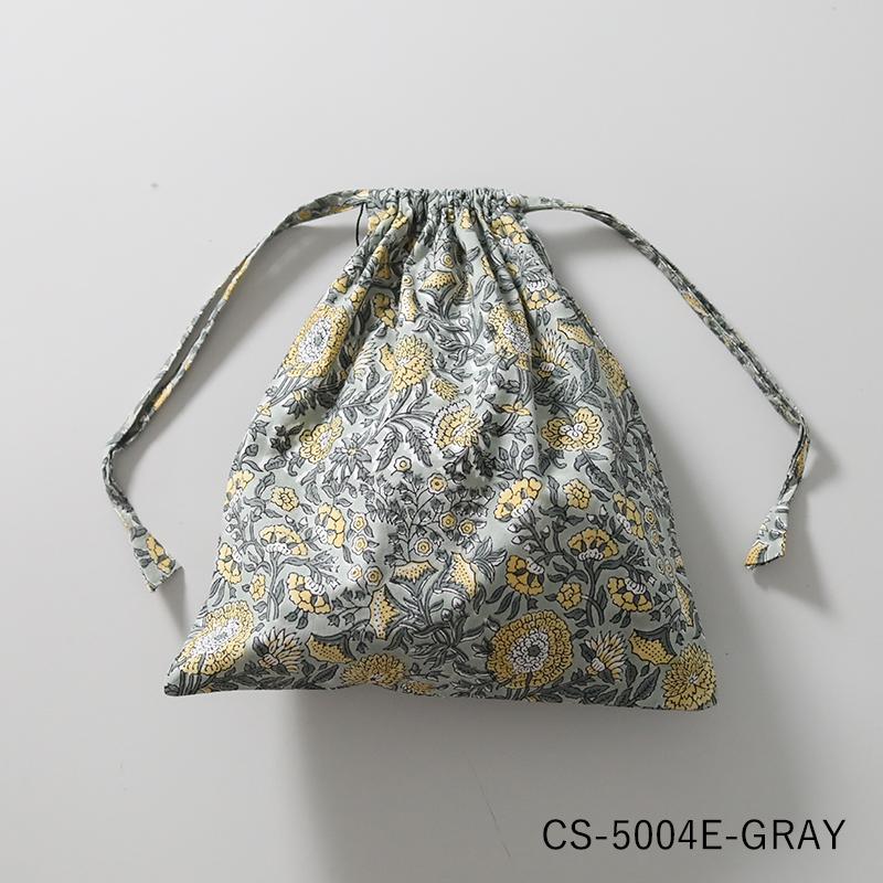 インド綿 プリント巾着 31.5×34.5cm コットン 花柄 ボタニカル柄