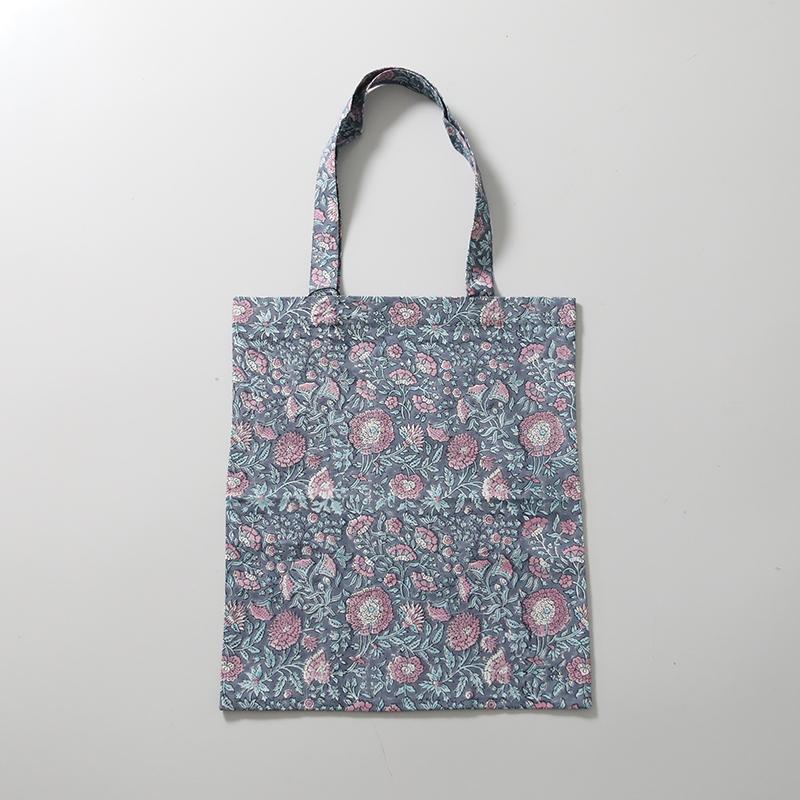 インド綿プリント トートバッグ 45cm×38cm エコバッグ A4 手提げ サブ