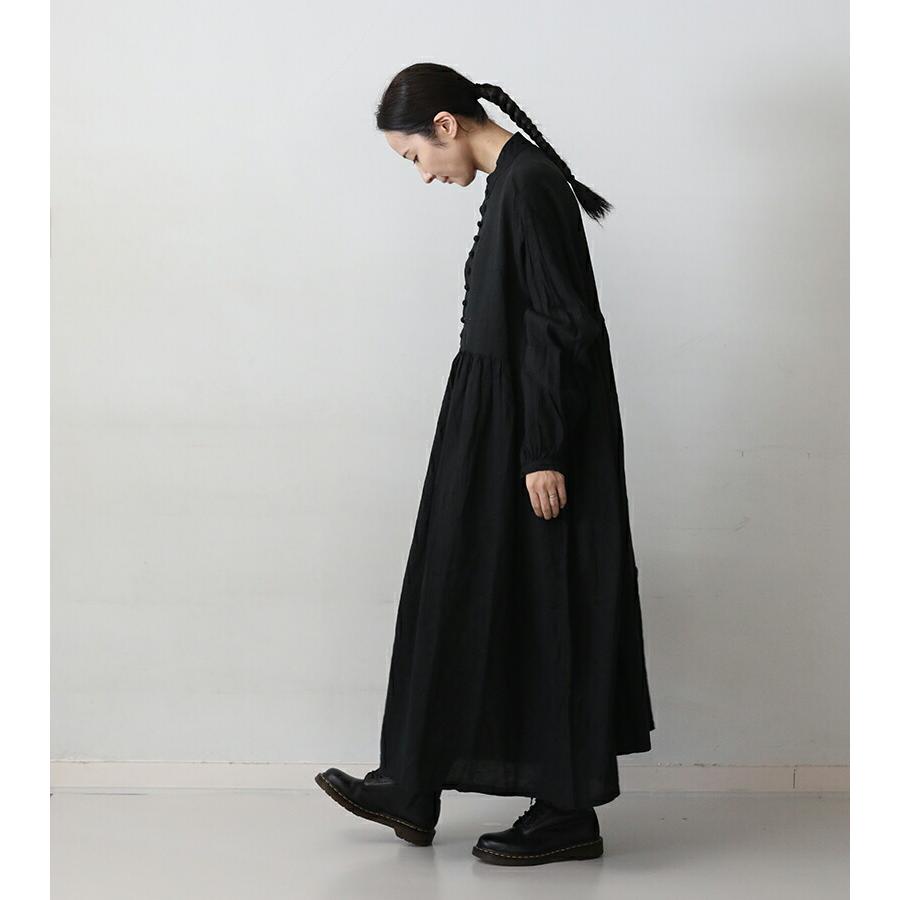 ICHI Antiquites イチアンティークス フレンチリネンドレス ブラック 