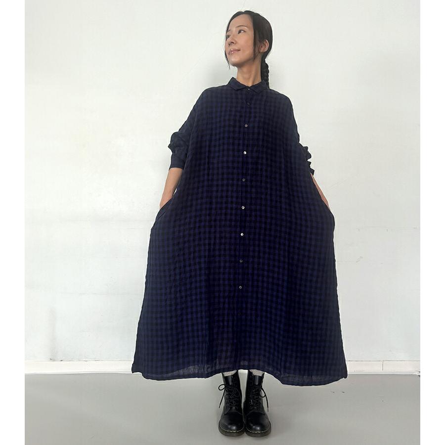 ICHI Antiquites イチアンティークス リネン ギンガムチェック 