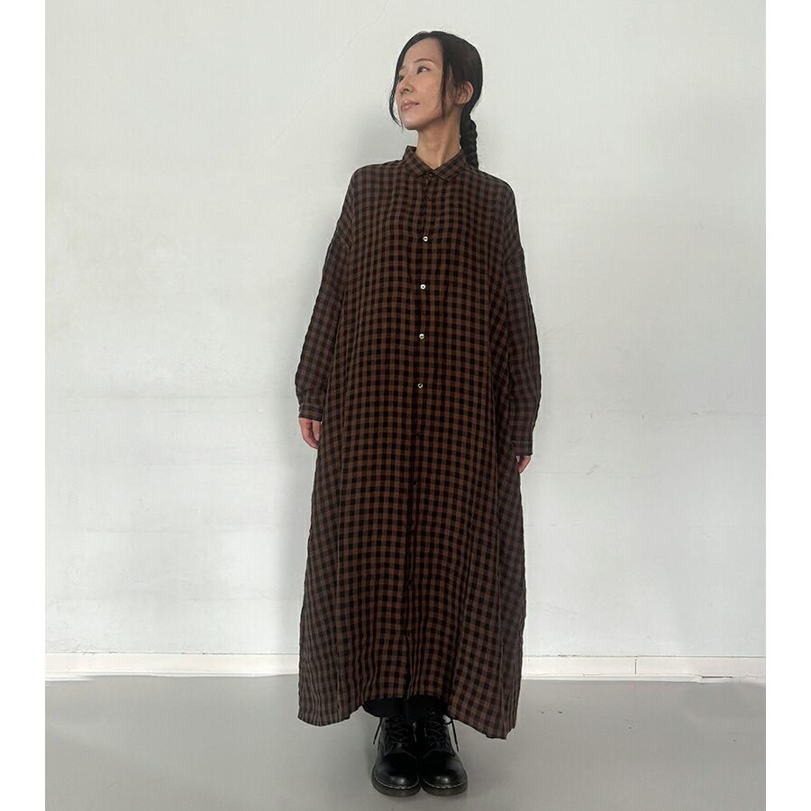 ICHI Antiquites イチアンティークス リネン ギンガムチェック 