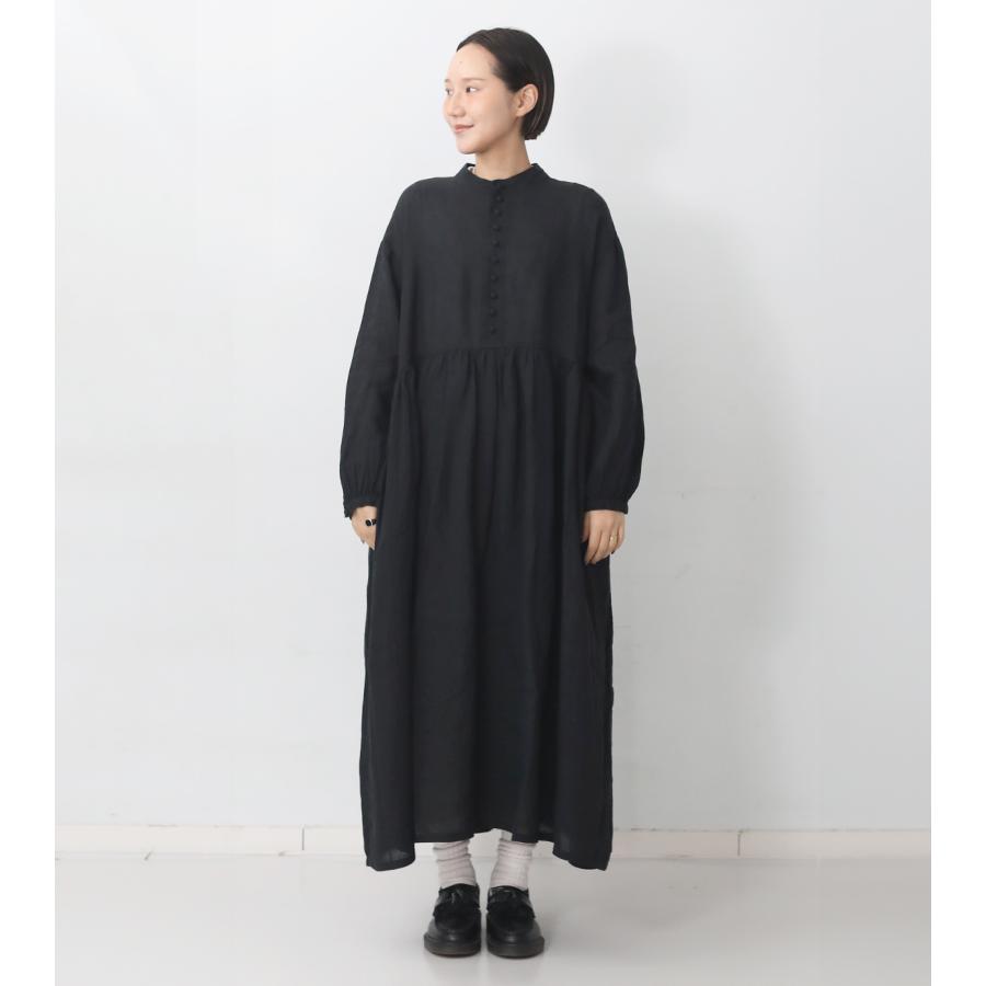 ICHI Antiquites イチアンティークス フレンチリネンドレス ブラック