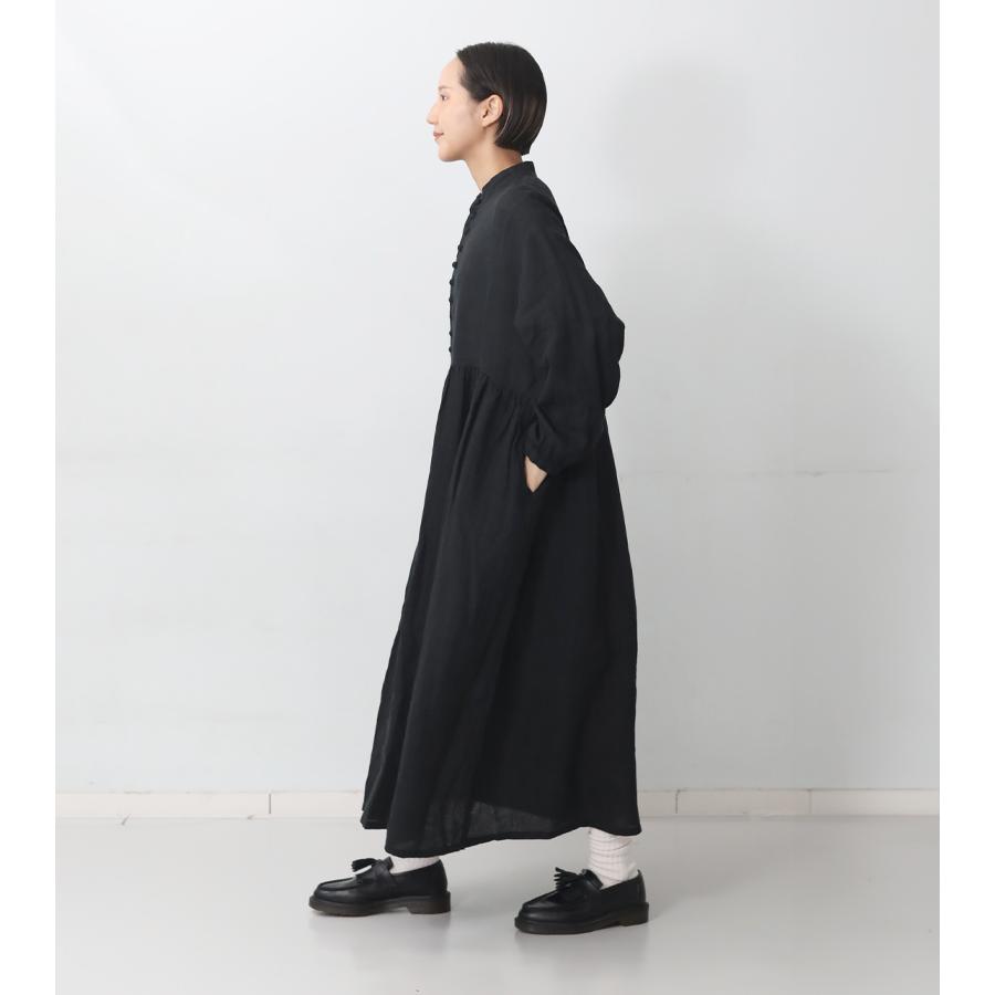 ICHI Antiquites イチアンティークス フレンチリネンドレス ブラック