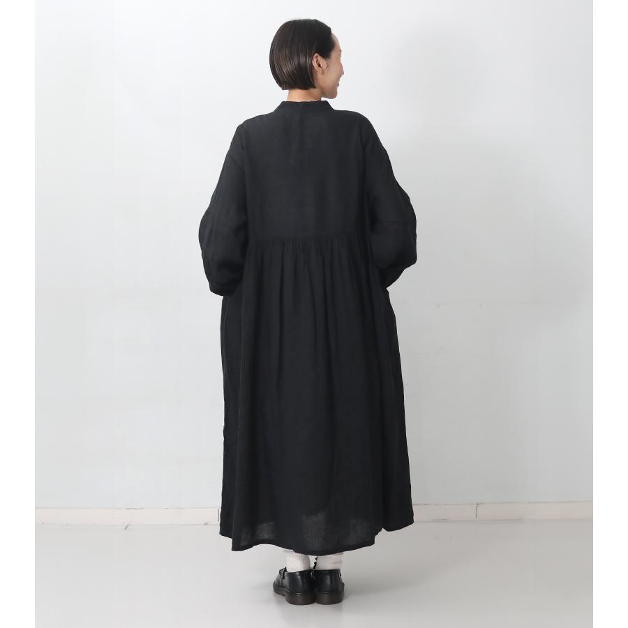 ICHI Antiquites イチアンティークス フレンチリネンドレス ブラック