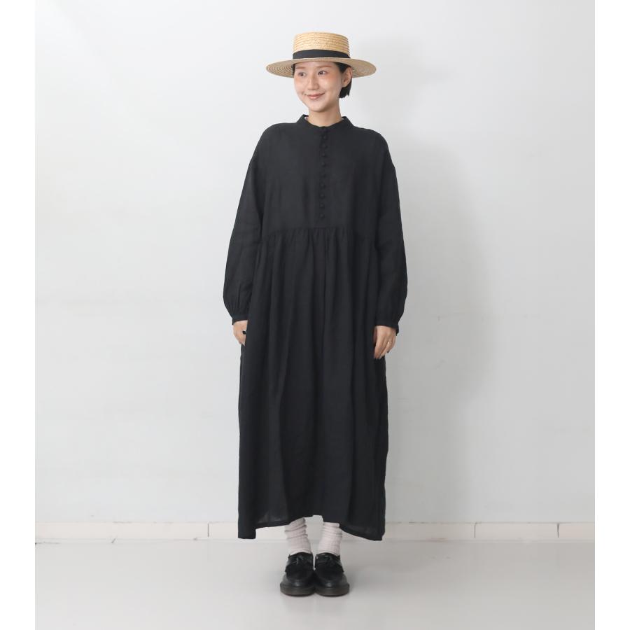ICHI Antiquites イチアンティークス フレンチリネンドレス ブラック