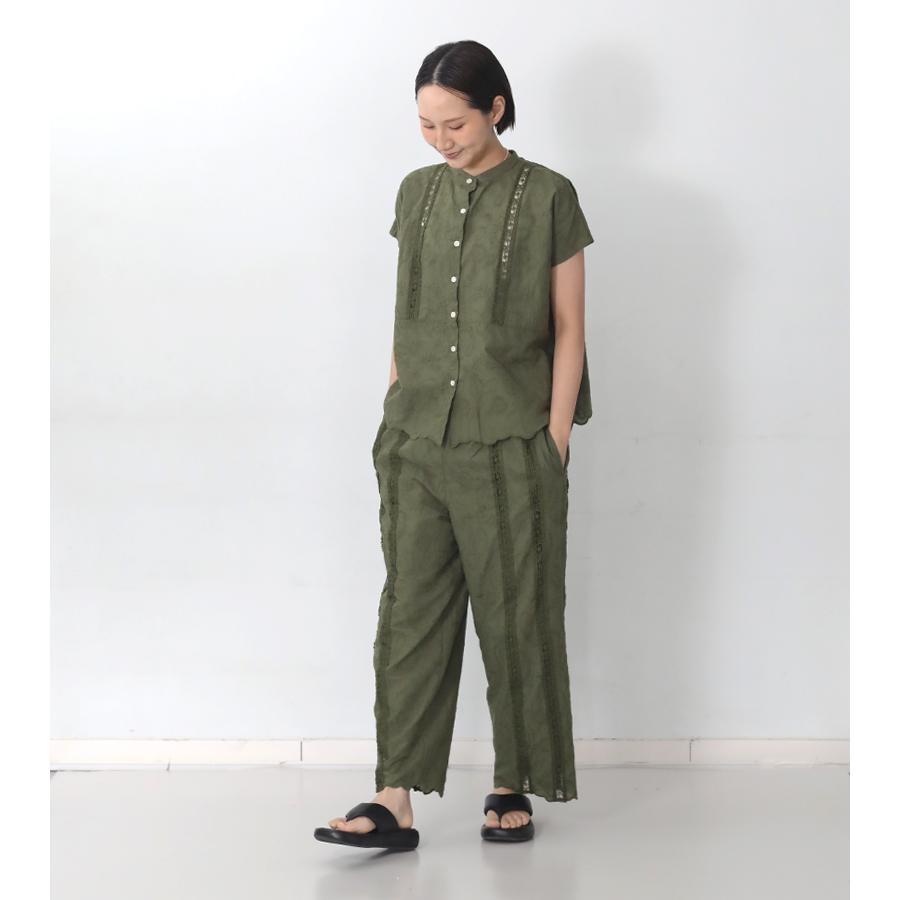 ICHI（イチ） SALE | カットワーク刺繍パンツ ホワイト カーキ