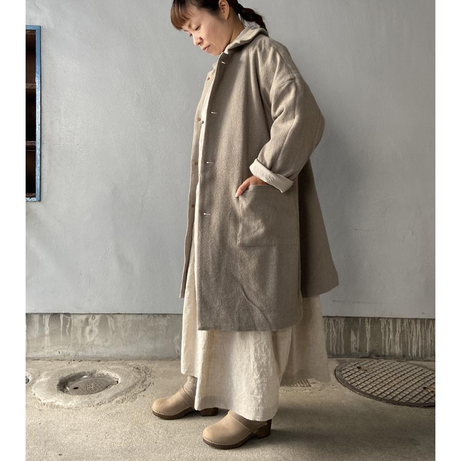 ICHI Antiquites イチアンティークス 織姫炊きコート グレージュ 